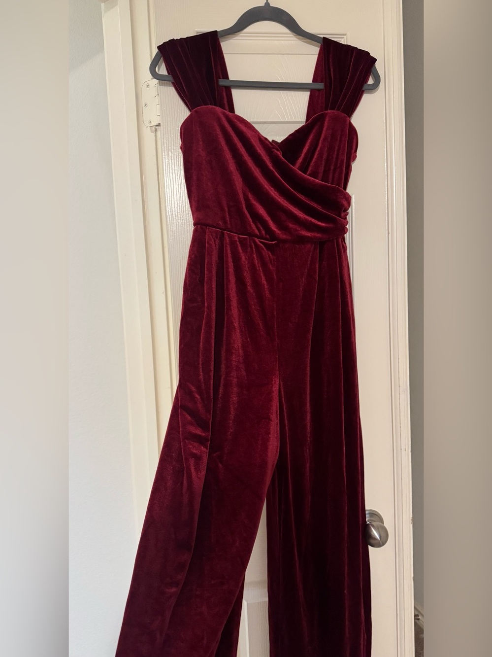 Cider Velvet Jumpsuit in Burgundy